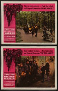 4f997 WILD ANGELS 2 LCs '66 classic border art of biker Peter Fonda & gang on motorcycles!