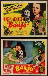 4f037 BANJO 8 LCs '47 adorable Sharyn Moffett & her beloved dog against the world!