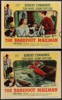 4f039 BAREFOOT MAILMAN 8 LCs '51 Robert Cummings is a slick con man, gun man & ladies' man!