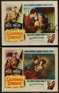 4f089 CALIFORNIA CONQUEST 8 LCs '52 Cornel Wilde & Teresa Wright fight for freedom!
