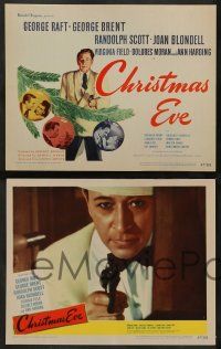 4f095 CHRISTMAS EVE 8 LCs '47 George Raft, George Brent, Randolph Scott, Joan Blondell!
