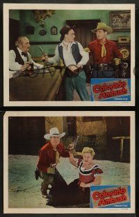 4f781 COLORADO AMBUSH 3 LCs '51 great images of cowboy Johnny Mack Brown & Lois Hall w/ Healey!