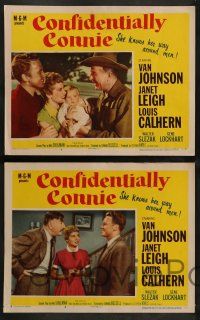 4f533 CONFIDENTIALLY CONNIE 6 LCs '53 cool images of Janet Leigh, Van Johnson & Louis Calhern!