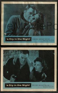 4f112 CRY IN THE NIGHT 8 LCs '56 how did nice 18 year-old Natalie Wood fall so far!