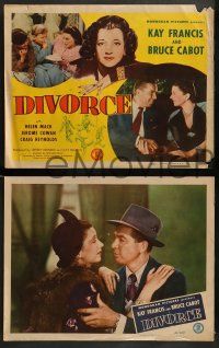 4f134 DIVORCE 8 LCs '45 great images of Kay Francis, Bruce Cabot, Helen Mack!