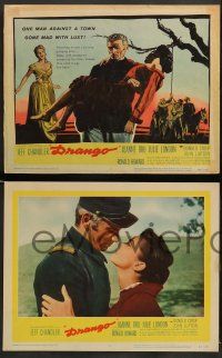 4f139 DRANGO 8 LCs '57 Joanne Dru, soldier Jeff Chandler, a man against a town gone mad with lust!