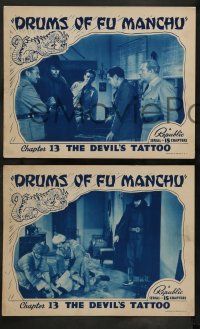 4f673 DRUMS OF FU MANCHU 4 chapter 13 LCs '40s Republic serial, cool Asian border art!