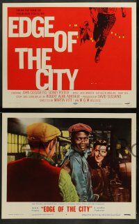 4f145 EDGE OF THE CITY 8 LCs '56 Saul Bass TC design, you'll watch it from the edge of your seat!