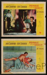 4f601 FEMALE ON THE BEACH 5 LCs '55 Joan Crawford, Jeff Chandler, Jan Sterling!