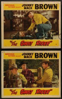 4f685 GHOST RIDER 4 LCs '43 tough cowboy Johnny Mack Brown, Raymond Hatton!
