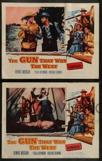 4f608 GUN THAT WON THE WEST 5 LCs '55 Dennis Morgan uses the 1st repeating rifles to stop Indians!