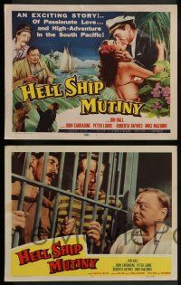 4f206 HELL SHIP MUTINY 8 LCs '57 Jon Hall, Roberta Haynes, John Carradine, Peter Lorre!