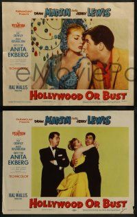 4f210 HOLLYWOOD OR BUST 8 LCs '56 wacky Dean Martin & Jerry Lewis w/sexy Anita Ekberg!