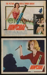 4f211 HOMICIDAL 8 LCs '61 William Castle's frightening story of a psychotic female killer!
