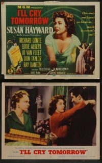 4f227 I'LL CRY TOMORROW 8 LCs '55 cool images of Susan Hayward in her greatest performance!