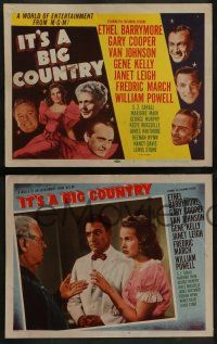 4f240 IT'S A BIG COUNTRY 8 LCs '51 Van Johnson, Ethel Barrymore, Gary Cooper, all stars!