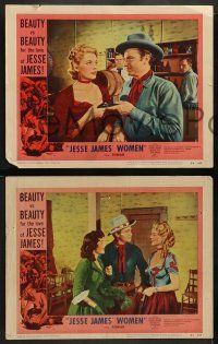 4f701 JESSE JAMES' WOMEN 4 LCs '54 great images of Red Barry & Peggy Castle, western!