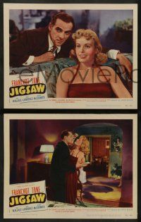 4f807 JIGSAW 3 LCs '49 Franchot Tone & Jean Wallace in a deadly puzzle of love!