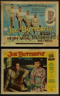 4f246 JOE BUTTERFLY 8 LCs '57 Audie Murphy, Keenan Wynn, Nader & soldiers in World War II Japan!