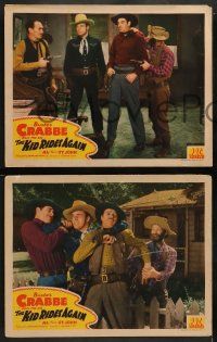 4f704 KID RIDES AGAIN 4 LCs '43 Buster Crabbe as Billy the Kid, Falcon, Fuzzy!