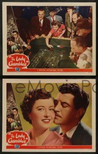 4f705 LADY GAMBLES 4 LCs '49 gambler Barbara Stanwyck & Stephen McNally, roulette gambling!