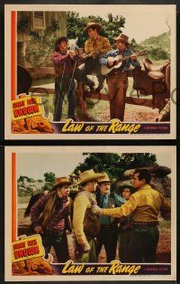 4f709 LAW OF THE RANGE 4 LCs '41 Johnny Mack Brown, Fuzzy Knight & The Texas Rangers!