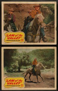 4f813 LAW OF THE VALLEY 3 LCs '44 Johnny Mack Brown, Raymond Hatton, Lynne Carver!