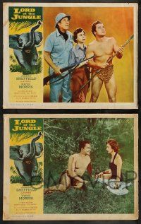 4f711 LORD OF THE JUNGLE 4 LCs '55 Bomba the Jungle Boy w/Nancy Hale & Morris, elephant border art!