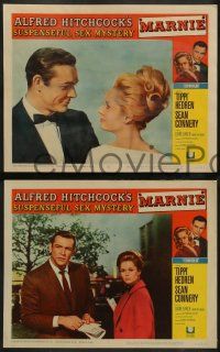 4f716 MARNIE 4 LCs '64 Sean Connery & Tippi Hedren in Alfred Hitchcock's suspenseful sex mystery!