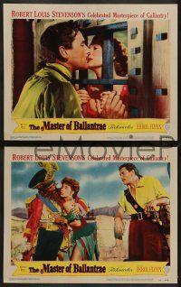 4f499 MASTER OF BALLANTRAE 7 LCs '53 Errol Flynn, Robert Louis Stevenson story, pirate adventure!