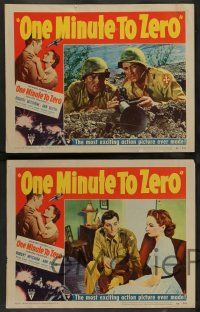 4f298 ONE MINUTE TO ZERO 8 LCs '52 Robert Mitchum, Ann Blyth, presented by Howard Hughes!