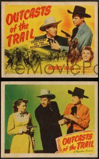4f306 OUTCASTS OF THE TRAIL 8 LCs '49 cowboy Monte Hale in western action!