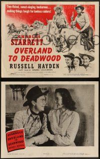 4f307 OVERLAND TO DEADWOOD 8 LCs R55 cool western cowboy images of Charles Starrett & Hayden!
