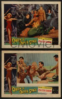 4f723 QUEEN OF OUTER SPACE 4 LCs '58 sexy Zsa Zsa Gabor & Laurie Mitchell, beauties of planet Venus!