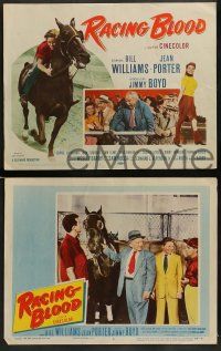 4f343 RACING BLOOD 8 LCs '54 great images of jockey Jimmy Boyd, horse racing!