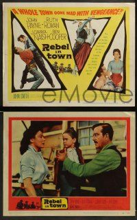 4f350 REBEL IN TOWN 8 LCs '56 John Payne, Ruth Roman, a whole town gone mad with vengeance!