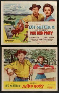 4f354 RED PONY 8 LCs R57 Robert Mitchum is Myrna Loy's ranch hand, written by John Steinbeck!