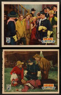 4f837 RIDE RANGER RIDE 3 LCs '36 great images of cowboy Gene Autry, Smiley Burnette, Kay Hughes!