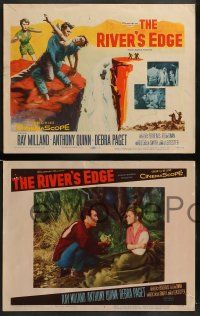 4f372 RIVER'S EDGE 8 LCs '57 Ray Milland & Anthony Quinn, Debra Paget!
