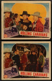 4f728 ROLLING CARAVANS 4 LCs '38 cowboy western images John Jack Luden and Eleanor Stewart!