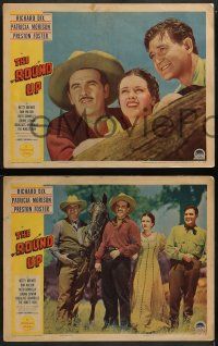 4f566 ROUNDUP 6 LCs '41 Preston Foster & girl on horse w/ crowd & cavalry lead by Douglass Dumbrille