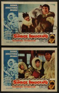 4f388 SAVAGE INNOCENTS 8 LCs '61 Nicholas Ray, Eskimo Anthony Quinn, Yoko Tani!