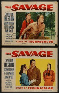 4f387 SAVAGE 8 LCs '52 Native American Charlton Heston, pretty Susan Morrow!