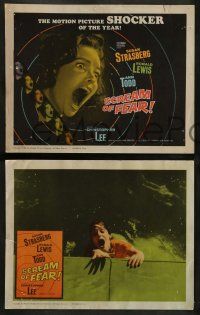4f390 SCREAM OF FEAR 8 LCs '61 Hammer, great images of pretty Susan Strasberg, classic screaming TC