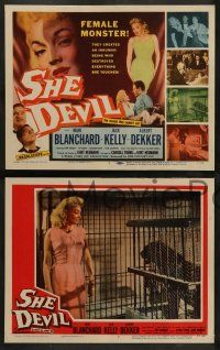 4f408 SHE DEVIL 8 LCs '57 sexy inhuman female monster who destroyed everything she touched!