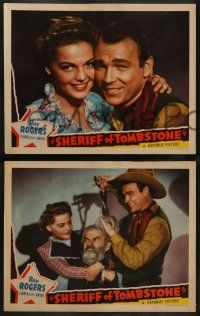 4f509 SHERIFF OF TOMBSTONE 7 LCs '41 cowboys Roy Rogers & Gabby Hayes, pretty Elyse Knox!