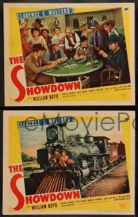 4f737 SHOWDOWN 4 LCs '40 cowboy William Boyd as Hopalong Cassidy, poker gambling!