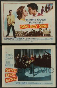 4f416 SING BOY SING 8 LCs '58 Tommy Sands, John McIntire, Edmond O'Brien, rock & roll!