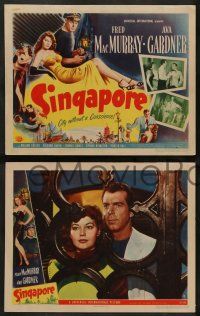 4f417 SINGAPORE 8 LCs '47 great images of sexy Ava Gardner, Fred MacMurray & Thomas Gomez!