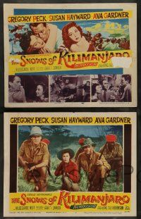 4f431 SNOWS OF KILIMANJARO 8 LCs '52 big game hunters Gregory Peck & Ava Gardner in Africa!
